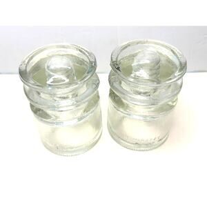 Set of 2 TS Hemingray 8-62 Clear Glass Insulators DIY Lighting